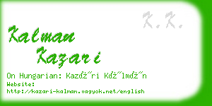 kalman kazari business card